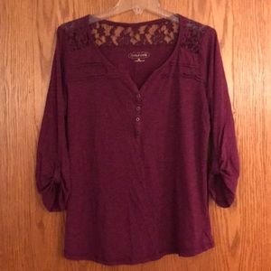 Maurices | Lace Shoulder Henley